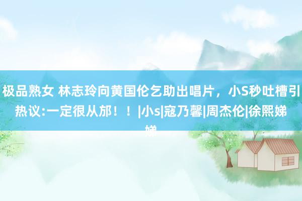 极品熟女 林志玲向黄国伦乞助出唱片，小S秒吐槽引热议:一定很从邡！！|小s|寇乃馨|周杰伦|徐熙娣