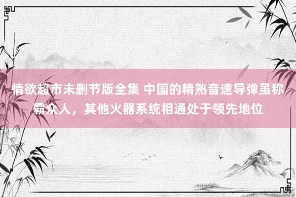 情欲超市未删节版全集 中国的精熟音速导弹虽称霸众人，其他火器系统相通处于领先地位