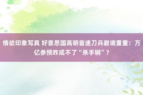情欲印象写真 好意思国高明音速刀兵窘境重重：万亿参预咋成不了“杀手锏”？