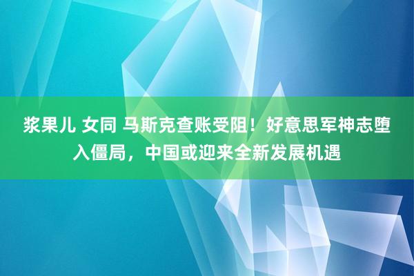 浆果儿 女同 马斯克查账受阻！好意思军神志堕入僵局，中国或迎来全新发展机遇